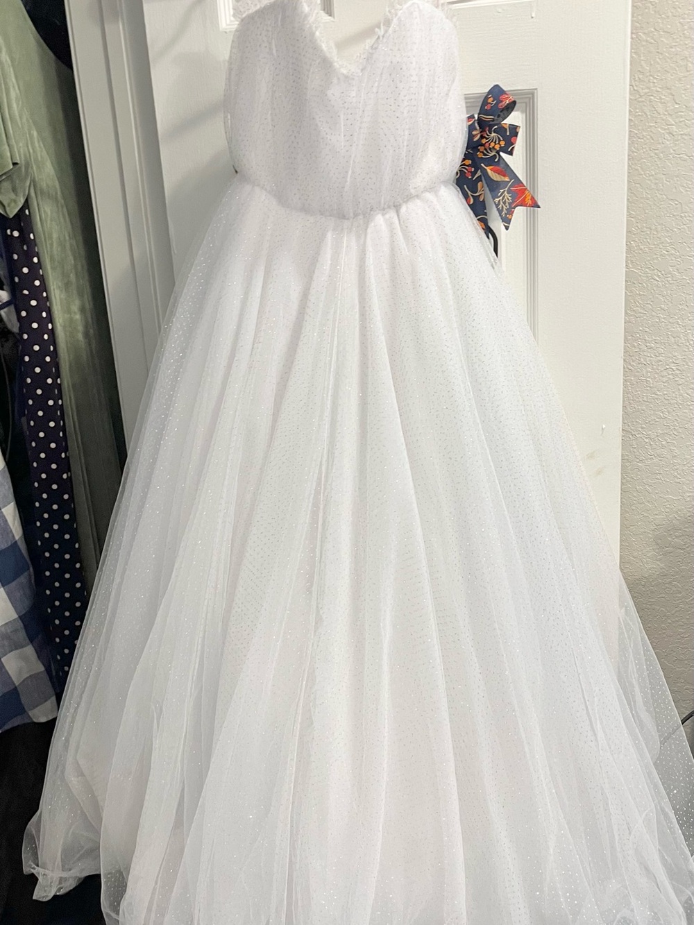 Betsey Johnson White Tulle Ball Gown with Pink Straps NWT